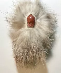 Bambola Eschimese Alaska 3" in pelliccia bianca marrone papoose - Foto 1 di 9