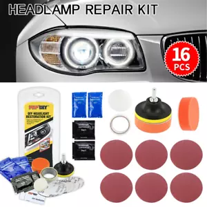 Pro Car Lens Headlight Restoration Kit Polishing Sanding Cleaner Repair Tool Set - Picture 1 of 7