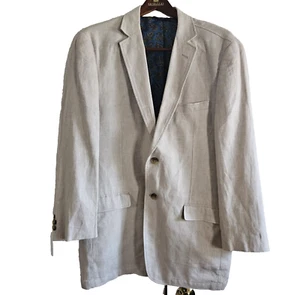 Alan Flusser Mens Linen Blend Blazer L Deconstructed Unstructured Sports Coat - Picture 1 of 12
