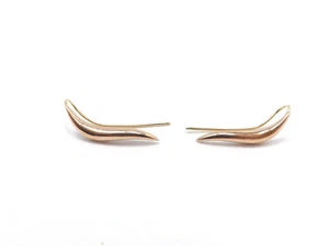 14k Rose Gold Curved Dangle Earrings, 1.4g - Picture 1 of 4