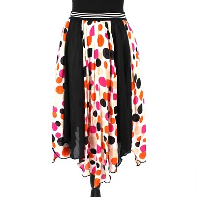Jean Paul Junior Gaultier Black Multicolor Polka Dot Asymmetrical Skirt Small S - Image 1 of 4