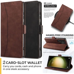 For Samsung Galaxy S23 FE S23 Plus/Ultra 5G Magnetic Case Wallet Leather Cover - Foto 1 di 25
