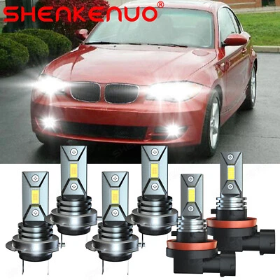 Fits For BMW 128i 135i 2008-2013 - 6x H7 H7 H11 LED Headlight & Fog Light Bulbs - Image 1 of 4