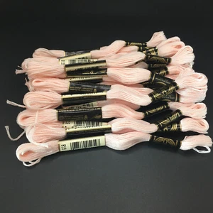 Lot of 10 Skeins DMC Sz 25 Floss. Light Baby Pink (#819) 100% Cotton 6Ply France - Picture 1 of 10