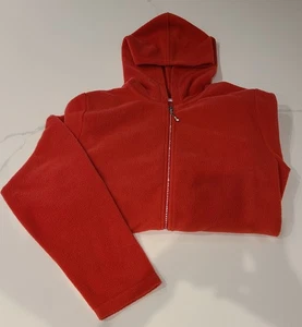 Quacker Factory Fleece Hooded Zip Jacket. Red. LARGE Warm! - Picture 1 of 3