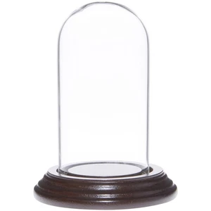 Plymor 2" x 4" Mini Glass Display Dome Cloche (Dark Mahogany Veneer Base) - Picture 1 of 1