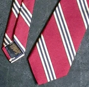 Brooks Brothers Repp Tie Red Gold Stripe Silk Junior Necktie 44" x 2.75" NWT USA - Picture 1 of 8