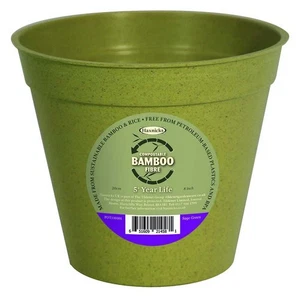 High Quality Haxnicks Twin Pack Bamboo Plant Pot Sage Green 8in 20cm 2 Pack - Picture 1 of 3
