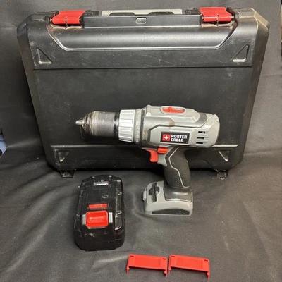 Taladro eléctrico inalámbrico Porter Cable 18V 10" con estuche de batería NiCo y tapas de transporte Foto 1 de 4