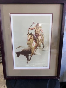 Litografía Bruce Lightning Hooves firmada y numerada 131/300 certificado de autenticidad enmarcada 24x19 - Imagen 1 de 7