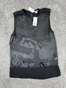 Y2k Helmut Lang Shirt Womens Small Black Silk Blouse New - Picture 1 of 10