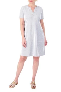 Isaac Mizrahi Live! Women's Knit Seersucker Short Slv Dress Periwinkle - Picture 1 of 1