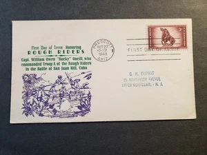 SPANISH AMERICAN WAR Army FDC Cover 1948 ROUGH RIDERS Cachet Prescott, Arizona - Picture 1 of 2