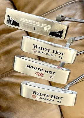 Nice Odyssey White Hot Blade 4 Putter Lot; White Hot #1, #2, XG #1 White Ice 1 - Image 1 of 4