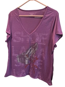 Rocawear Women Purple Shirt Sleeve Studded Heel Plus Size 2X - Picture 1 of 6