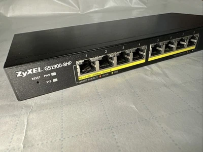 Zyxel GS1900-8HP POE Powered Switch 54v - Image 1 of 4