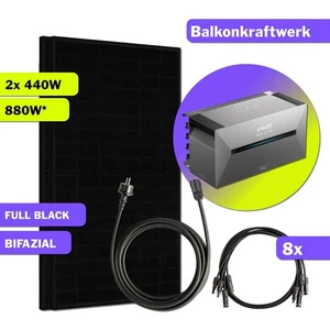 880W Balkonkraftwerk Bifazial mit Anker SOLIX Solarbank E1600 PRO Balkonspeicher - Bild 1 von 18