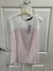 French Connection White And Pale Pink Top Size S Brand New Rrp 30