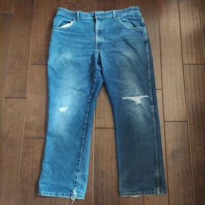Basic Editions Women's Blue Distressed Denim Jeans - Size 38X30 - Picture 1 of 16