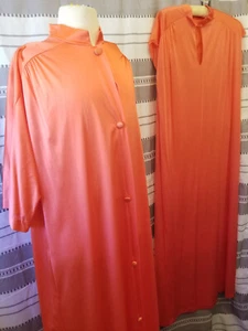 De colección Vanity Fair Mandarín Nylon Peignoir Vestido Bata Dormir Camisón M - Imagen 1 de 11