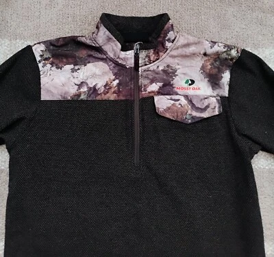 Mossy Oak Real Tree 1/4 Zip Mens Medium Camo Pullover Hunting Fishing - Image 1 of 4