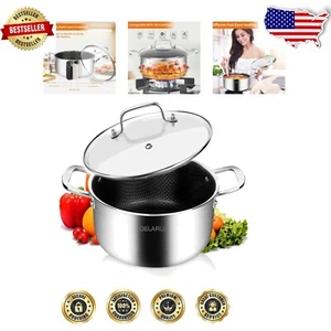 Tri-Ply Stainless Steel 5QT Non-Stick Stock Pot – Induction Compatible Cookware - Picture 1 of 8