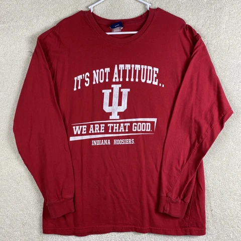Indiana Hoosiers NCAA Adult Size Large We Are That Good Red Short Sleeve Shirt Cover