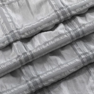 Gray Modern Striped Crinkle Shower Curtain - Picture 1 of 5