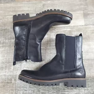 Rieker Payton 90 Chelsea Boots Womens Sz 10 Black Faux Leather Ankle Side Zip - Picture 1 of 11