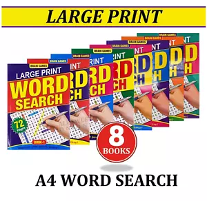 Large Print Word Search Puzzles Activity Books A4 Size Adult Kids Brain Games AU - Picture 1 of 17