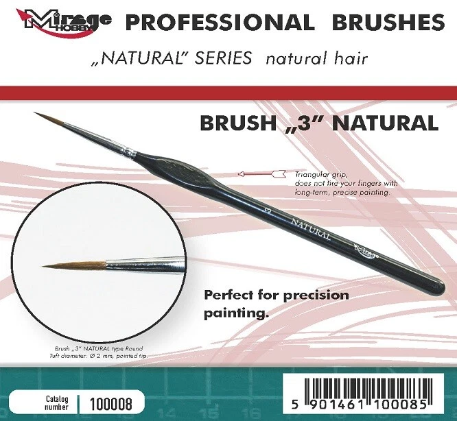 Mirage Hobby 100008 - Mirage Brush Natural Taille 3 - Neuf - Photo 1/1