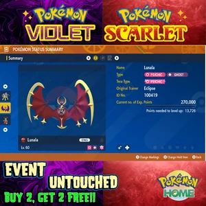 Lunala Shiny Ecplise Gamestop 2019🌟 Event Untouched🔥Pokémon Scarlet & Violet🔥 - Picture 1 of 1