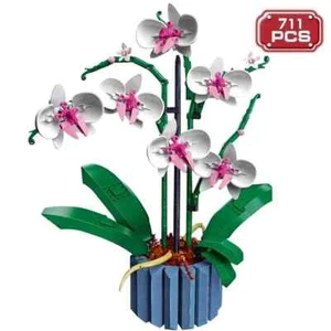 Bouquet Of Artificial Flower Orchid Potted Plants Building Blocks Model Brick - Picture 1 of 13