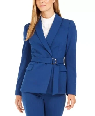 CHAQUETA BLAZER NUEVA CALVIN KLEIN AZUL CARRERA CINTURÓN TALLA 14 $129 Foto 1 de 3