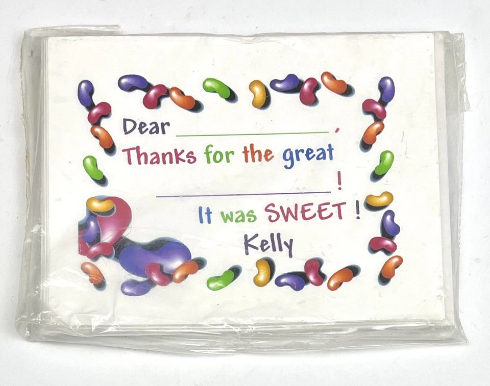 12pk Custom Fill-in-the-Blank THANK YOU CARDS & ENVELOPES From KELLY NIP NEW  - Image 1 of 2