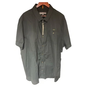 Cavi Mens Black 4XL Short Sleeve Button Down Dress Shirt - Picture 1 of 7