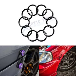 Set(10Pcs) Bumper Fender Quick Release Fasteners Washer Rubber Band O-Ring Black - Foto 1 di 18