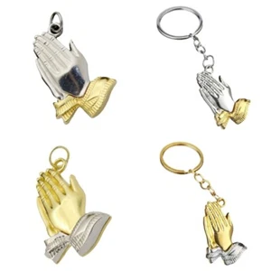 Durability Alloy Keychains Praying Hand Pendant for Home or Car Decoration - Picture 1 of 12