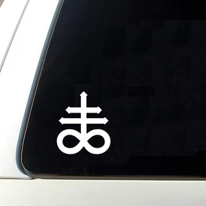 Leviathan Cross Die Cut Vinyl Sticker - Occult Baphomet Pentagram Decal Car 666 - Picture 1 of 10