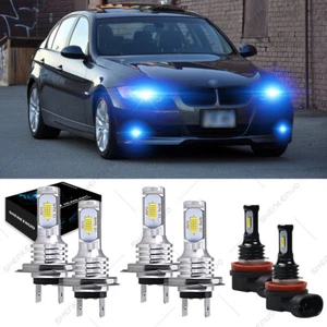 For BMW 328i 2007-2016 6x Bulbs LED Headlights High/Low Beams + Fog Lights 8000K - Picture 1 of 12