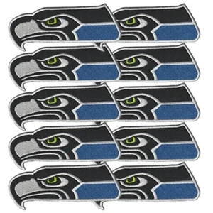 10 piece Seattle Seahawks Retro Vintage Logo Size 4.3"x1.5" Sew Iron On Patches - Picture 1 of 12