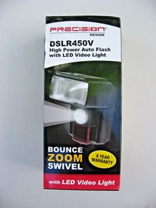 Precision Design DSLR450V High Power Auto Flash with LED Video Light. New. - Picture 1 of 7
