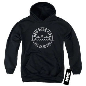 NYC Kids Hoodie New York City Staten Island Black Hoody - Picture 1 of 2