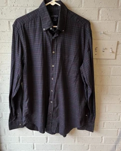 Como Sport Blk Plaid Casual Button Up Shirt Sz XL 100% Cotton Designed in Italy - Picture 1 of 12