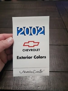 Chevrolet Monte Carlo 2002 colores exteriores venta literatura/folleto, Chevy - Imagen 1 de 6