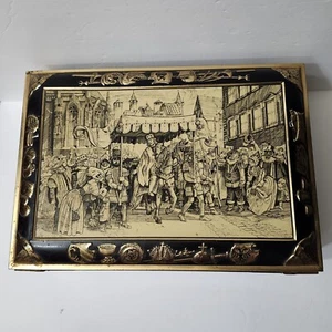 Vintage E. Otto Schmidt Tin Cookie Box Hans Sachs Nurnberg Germany - Picture 1 of 19