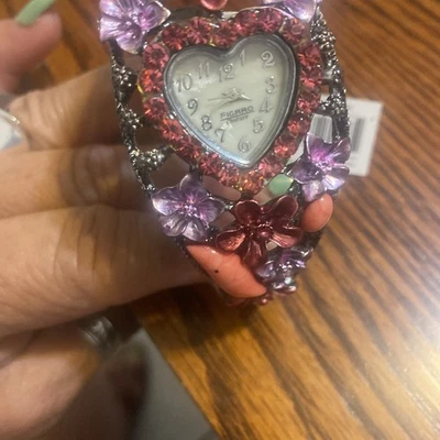 Reloj Brazalete FIGARO COUTURE Bling✨Lavanda✨Rosa✨Corazón✨Flores Foto 1 de 4