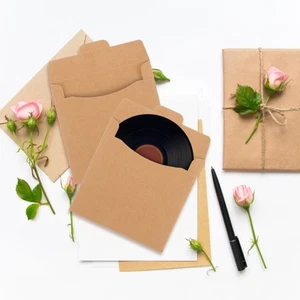 50 Pcs Kraft Envelopes Protective Packaging CD Bag Dvd Storage Sleeves - Afbeelding 1 van 12