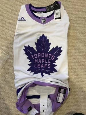 Toronto Maple Leafs Hockey Fights Cancer Adidas Size 54 Authentic Hockey Jersey - Image 1 of 4