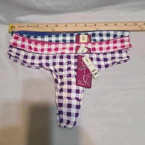 3 bragas con tachuelas de corazón a cuadros para dama de reina talla mediana - Imagen 1 de 5